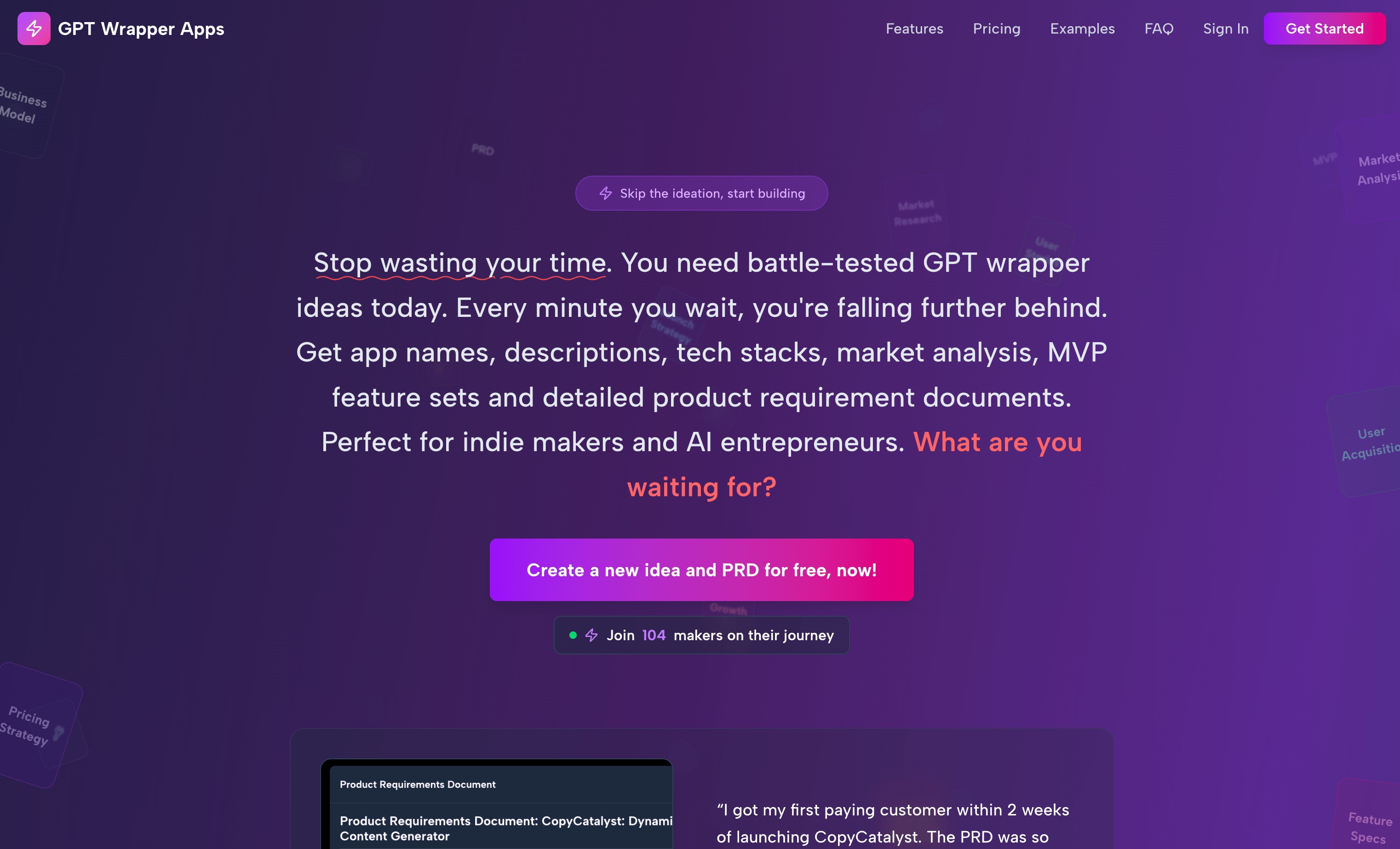 Screenshot of GPT Wrapper Apps
